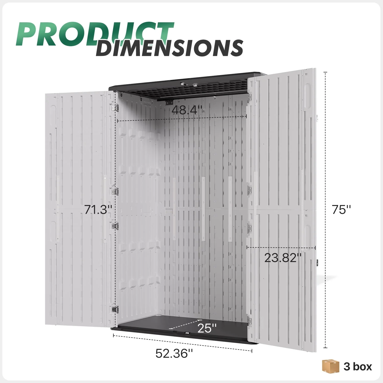 Clouddwell 64 Cu.Ft Resin Outdoor Storage Shed, All-Weather Waterproof Cabinet with Reinforced Floor & Lockable Door, Garden Backyard Patio Tool Organizer, White