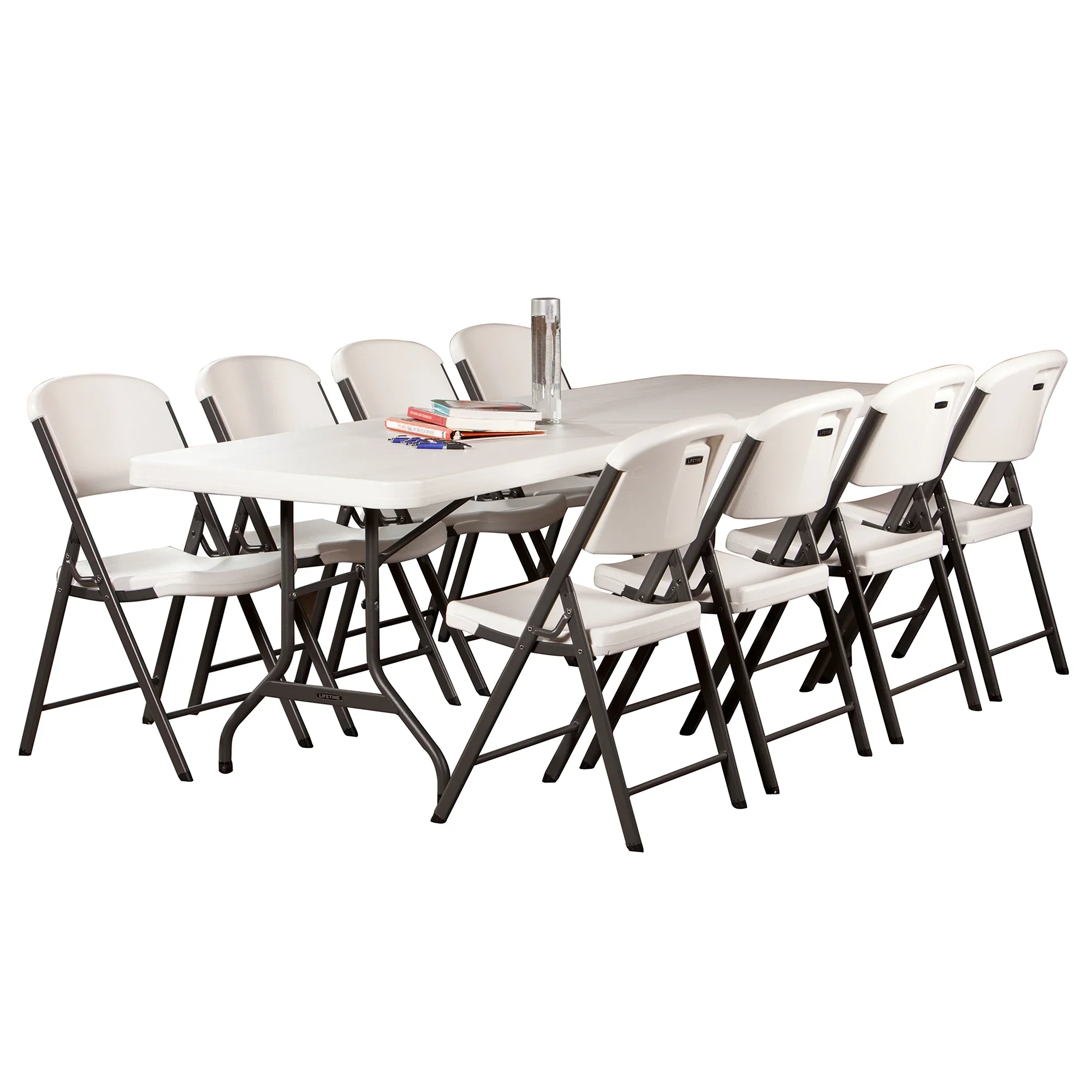 Lifetime 8 ft. Rectangle Folding Table, Indoor/Outdoor Commercial Grade, White Set of 4 (42980)