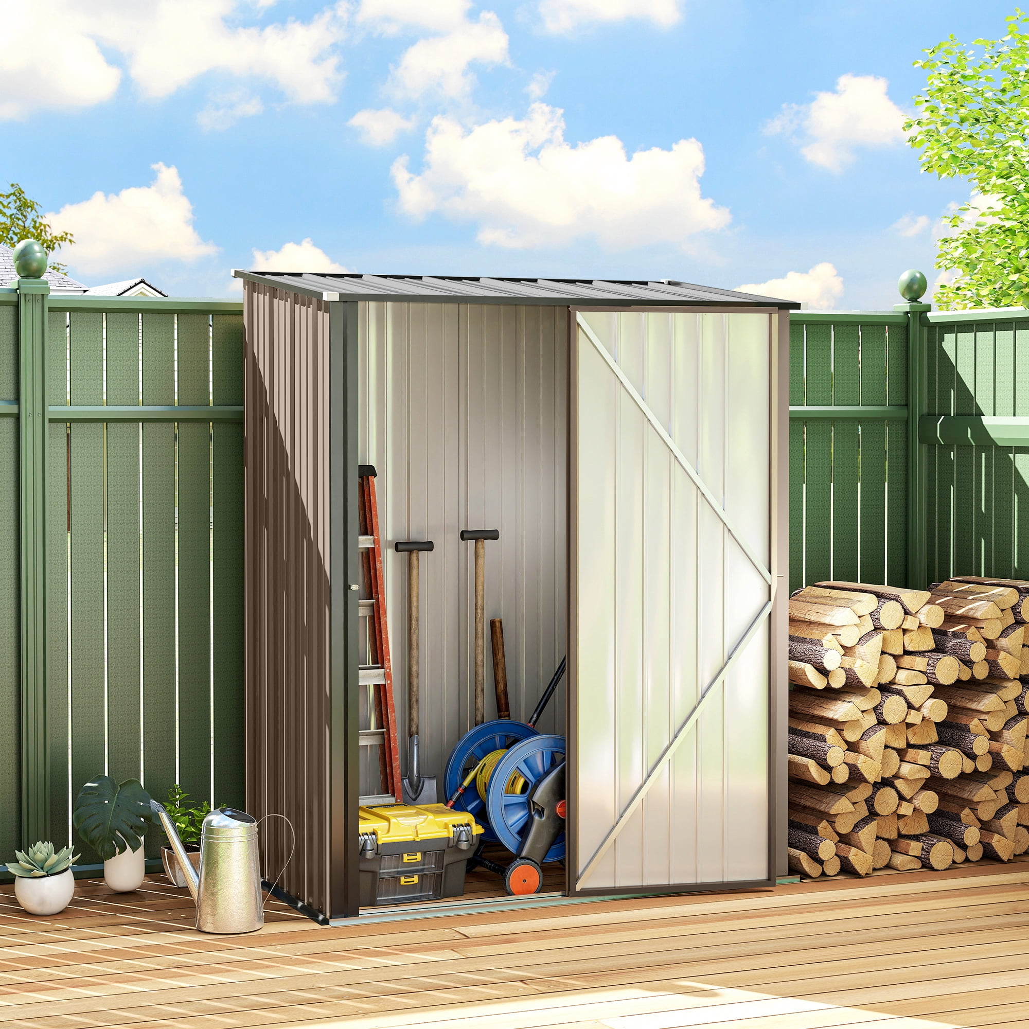 Outsunny 5'x3' Outdoor Storage Shed w/ Single Door