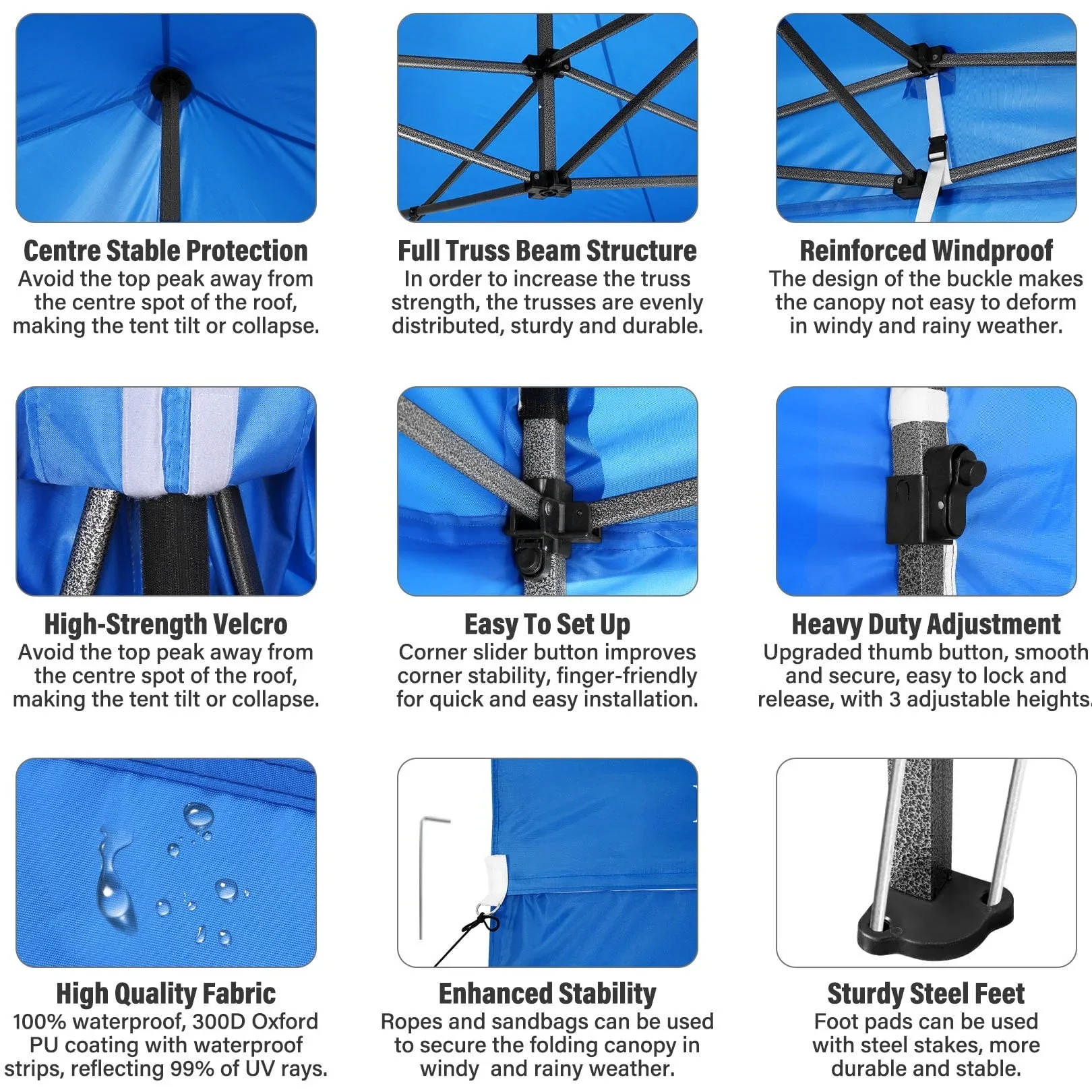 SANOPY 10'x20' Pop Up Canopy Waterproof Folding Tent Outdoor Easy Set-up Instant Tent Heavy Duty Commercial Wedding Party Shelter with 6 Removable Sidewalls, 4 Sandbags, Roller Bag, Black