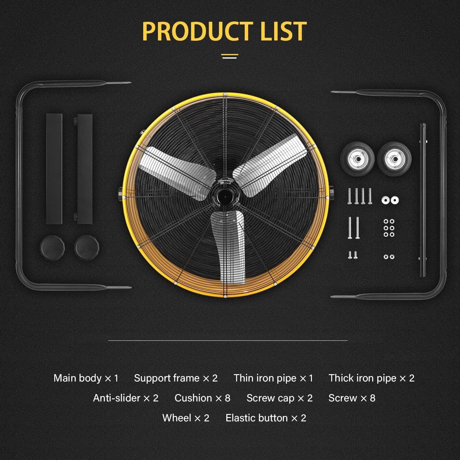 Simple Deluxe 24 in 3 Speed 4700 CFM Metal Drum Fan