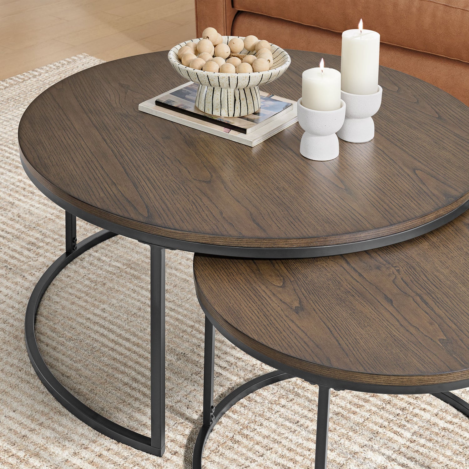 Bayside Furnishings 2-piece Nesting Table Set, 96.5 cm (38 in.) and 58.4 cm (23 in.)