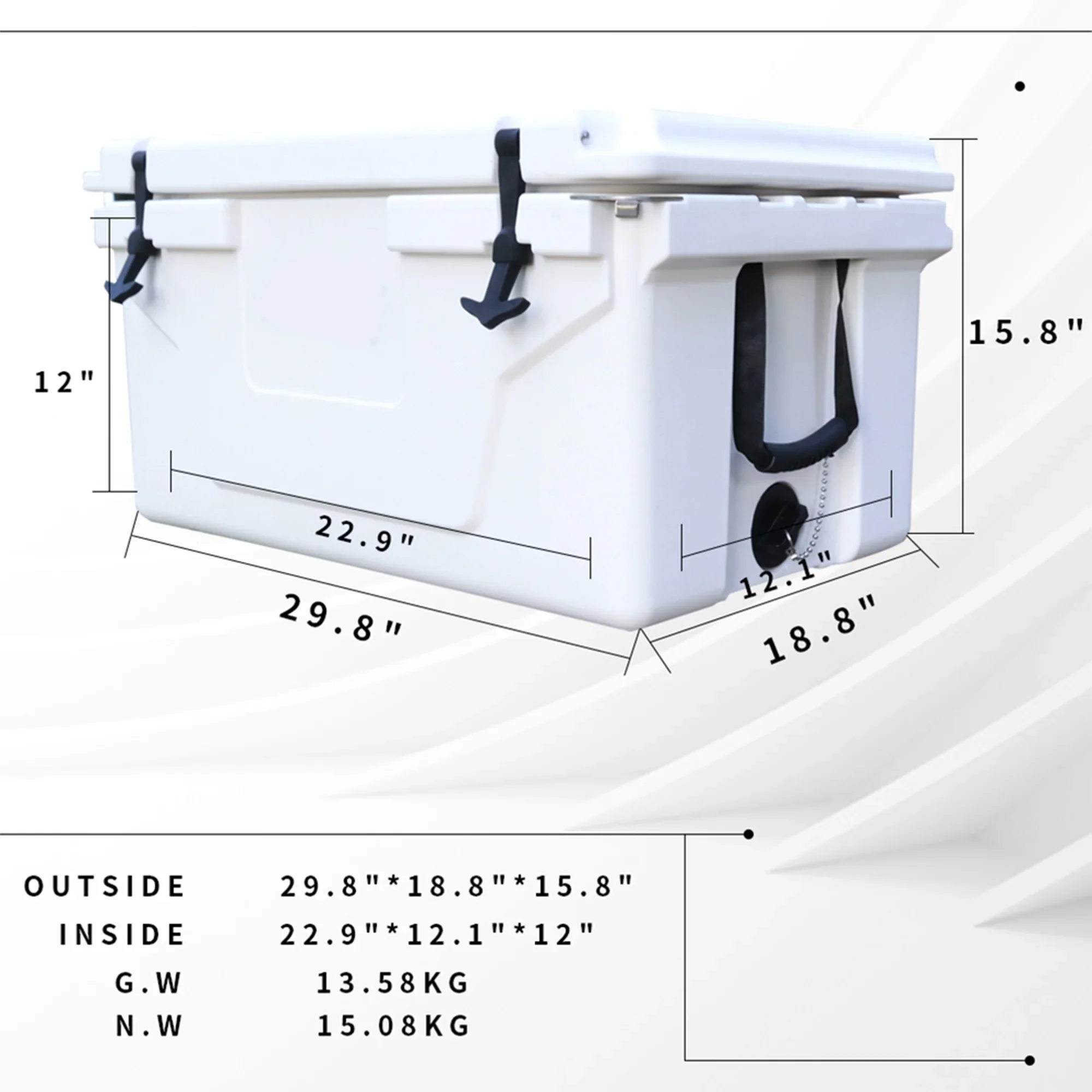 Segmart 65QT Hard Insulated Portable Cooler for Camping, Ultra-Light Insulated Ice Chest Box with 2 Wheels, Leak-Proof Cooler for Drink, Beverage, Beach, Camping, Picnic, Barbecue, Khaki