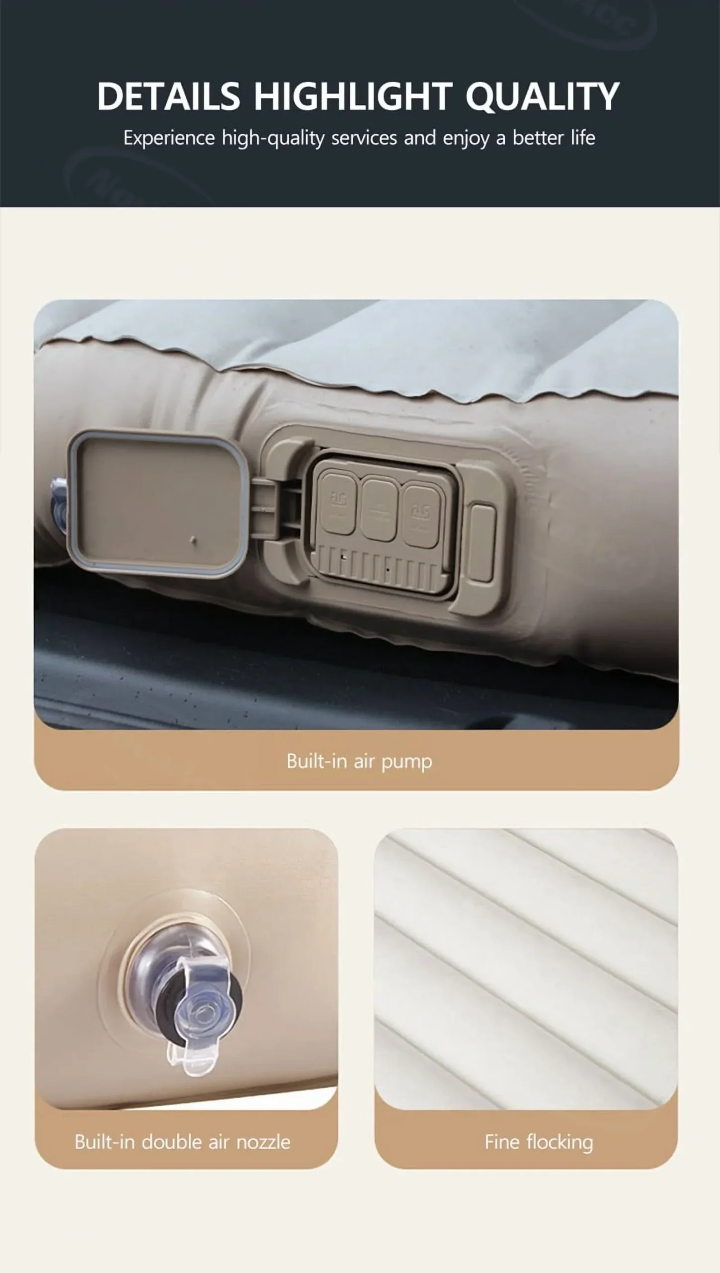Car Inflatable Mattress For Tesla Model Y Juniper 2021-2025 PVC Flocking Portable Foldable Travel Bed Outdoor Travel Camping Air Mattress