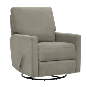 True Innovations Paxley II Grey Fabric Swivel Glider Recliner