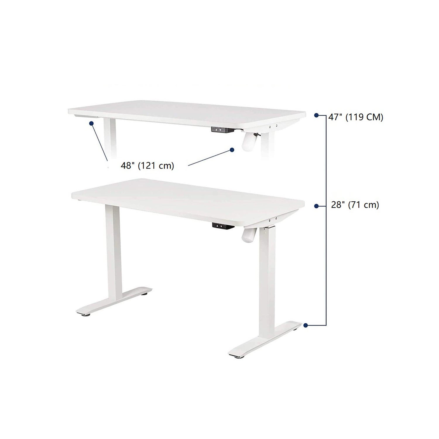 Motionwise 121.9 cm x 61 cm (48 in. x 24 in.) Single Motor Height Adjustable Desk