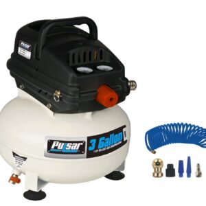 Pulsar 3 Gallon Oil-Free Pancake Air Compressor with Air Hose and Accessory Kit, 6 Piece