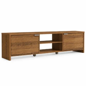 Madesa TV Stand Large Media Console with Cable Management for 65, 75 Inch Media Storage Gaming Living Room Entertainment Center Modern Wooden Television Cabinet - Rustic