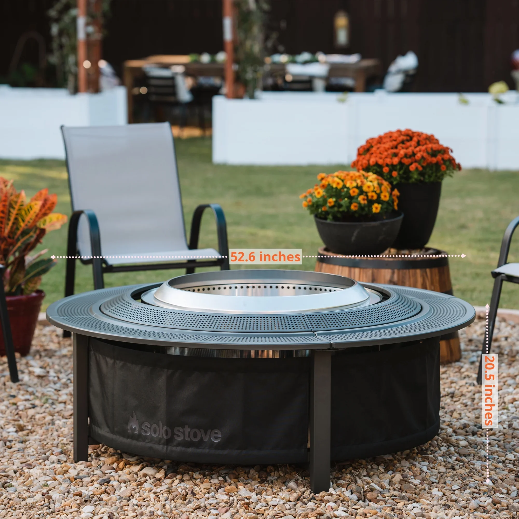 Solo Stove Fire Pit Surround Tabletop, Small Elevation for Ranger and Bonfire Wood Burning Outdoor Fire Pit, Powder