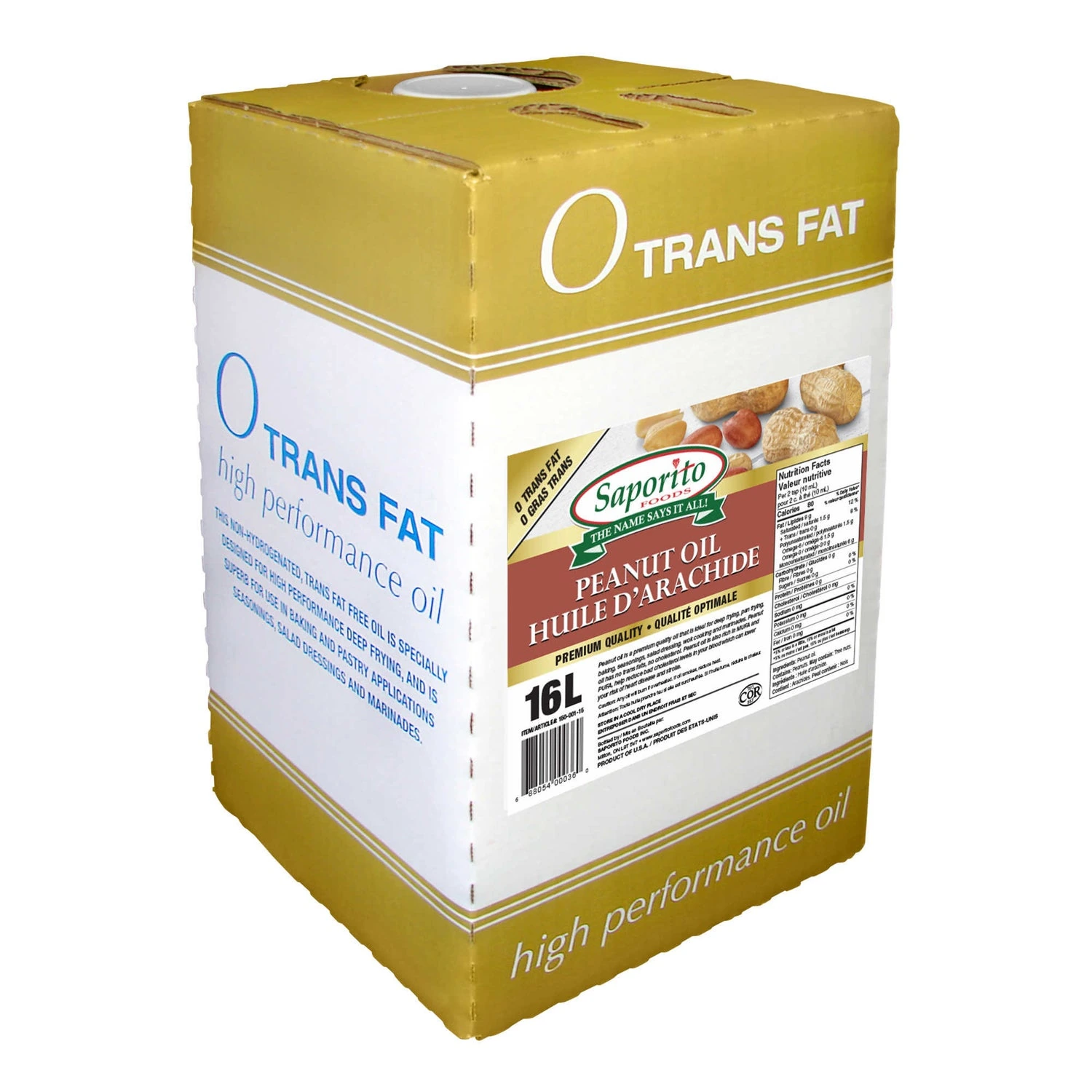 Saporito Peanut Oil, 16 L