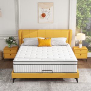 iululu 12 Inch Hybrid Full Mattress,Memory Foam Hybrid 12 Inch Full Size Springs Mattresses, Medium Feel Mattress for Pressure Relief Full