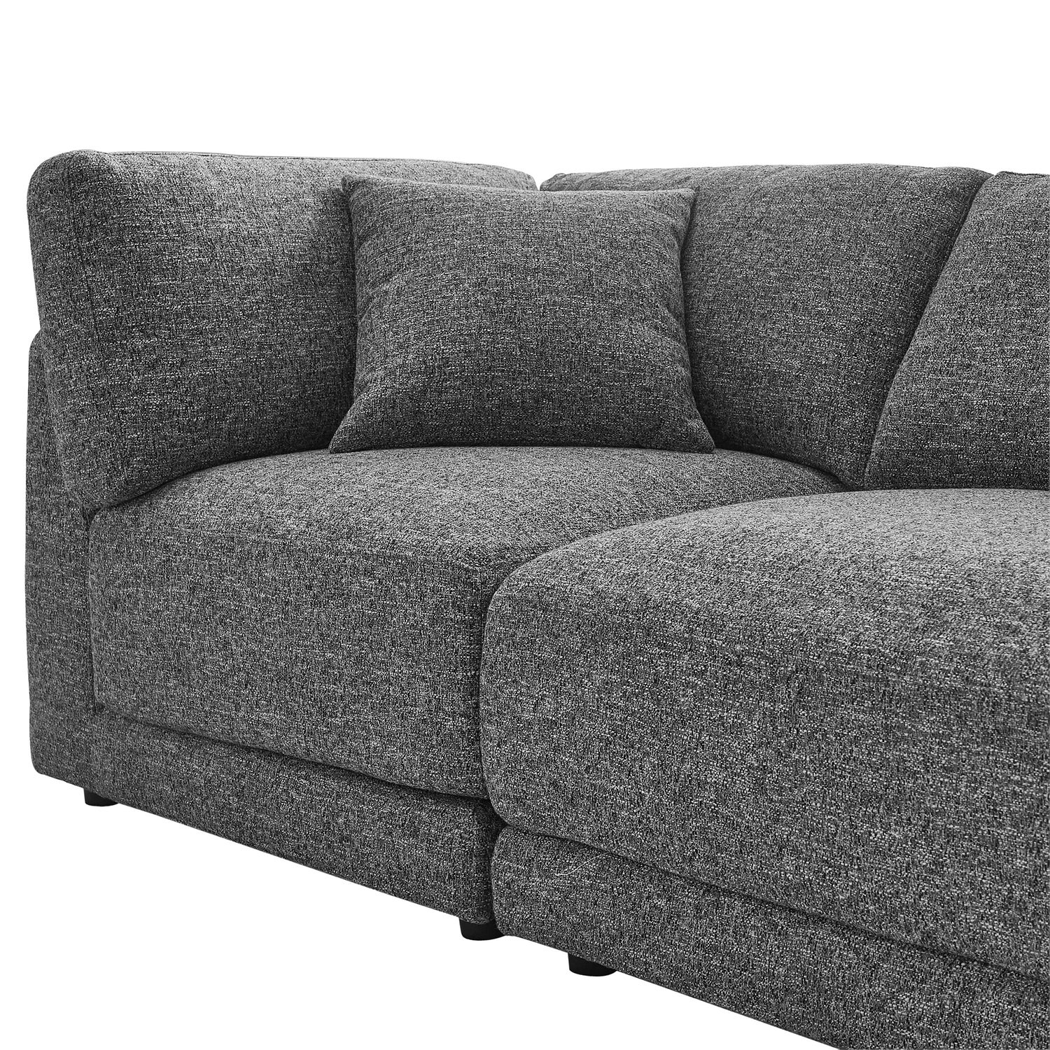 Aiden & Ivy Dayna 4-piece Modular Fabric Sofa with Ottoman