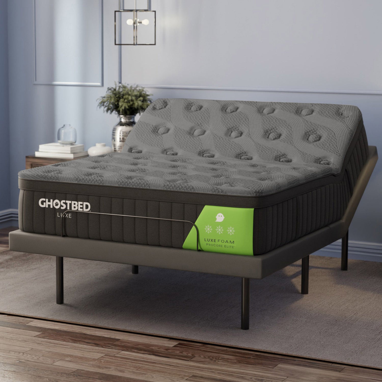 GhostBed Luxe II 35.6 cm (14 in.) Gel Memory Foam Mattress with Adjustable Base