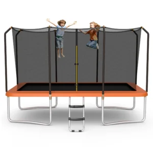 Gymax 8 x 14 FT Rectangular Recreational Trampoline W/ Safety Enclosure Net Ladder Outdoor