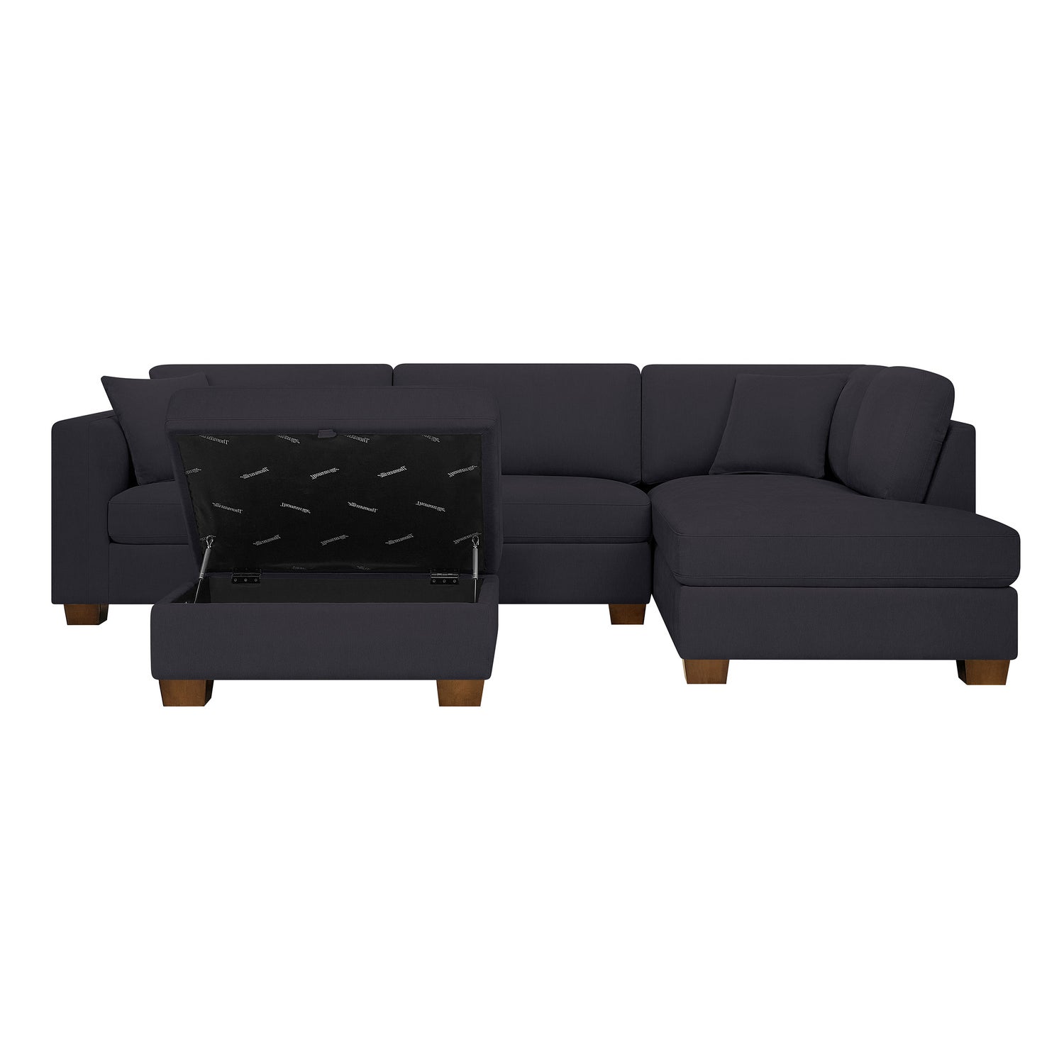 Thomasville Walsen 3-piece Fabric Sectional with Storage Ottoman