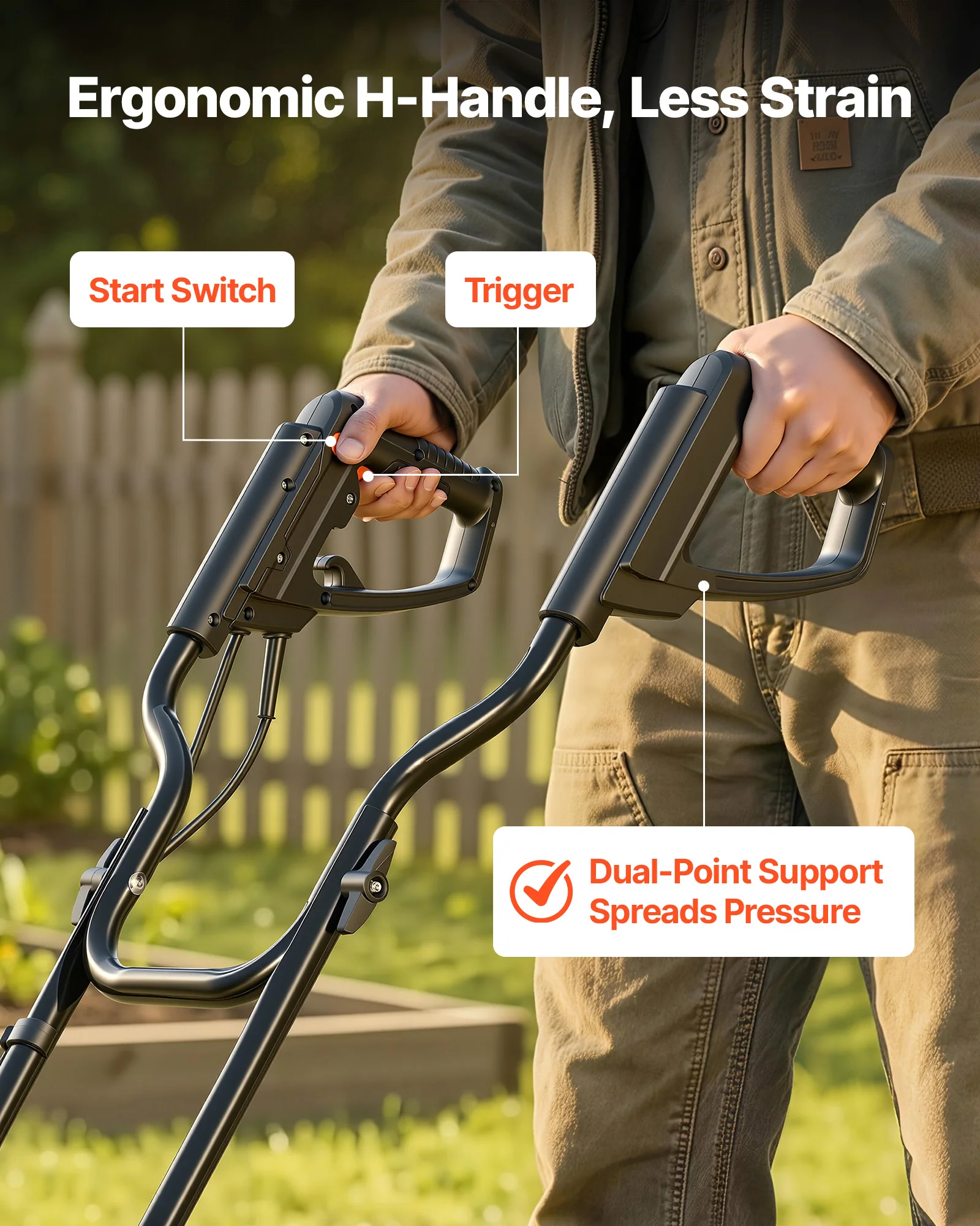 VEVOR Corded Electric Tiller, 14 Inch Tilling Width Garden Rototiller, 10-Amp Motor Heavy-Duty Tilling Machine, Cultivator with Steel Tines and Foldable Handle