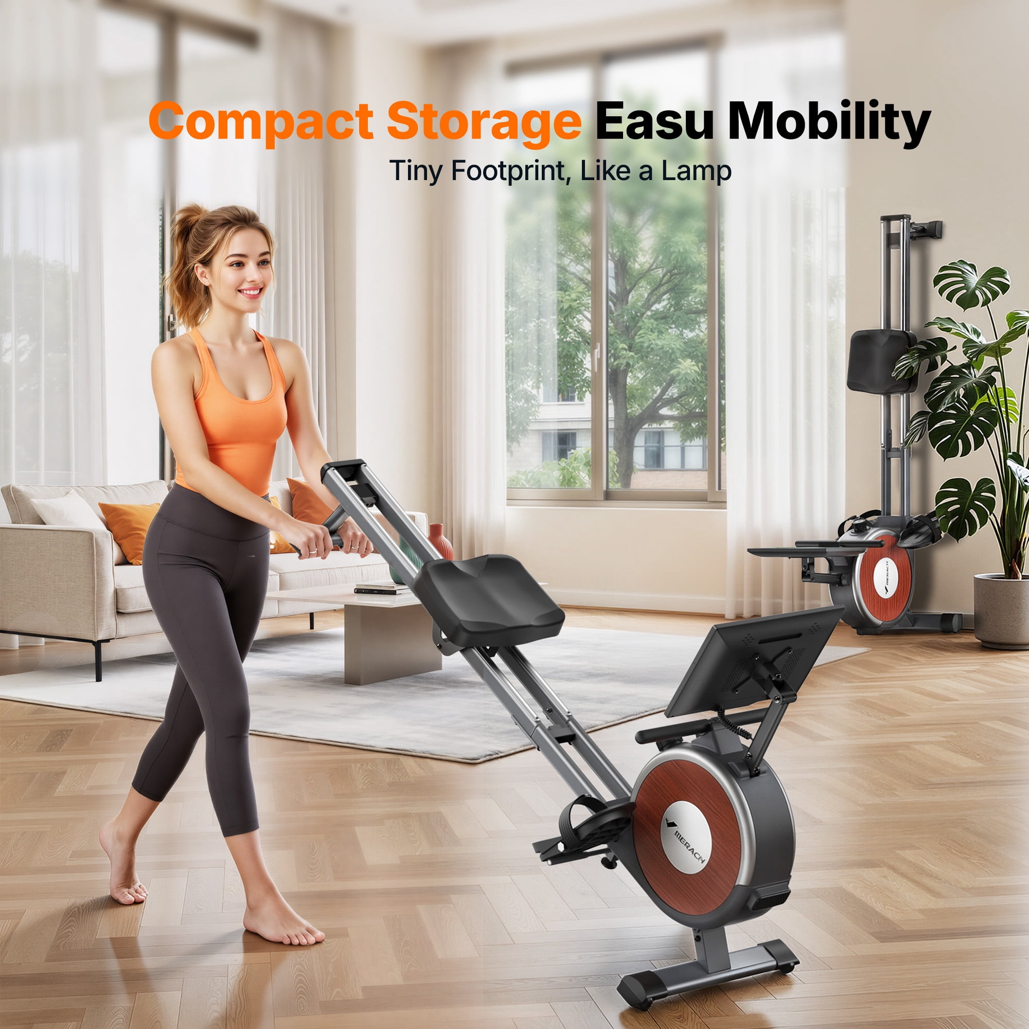 MERACH Rowing Machines with 15.6" Screen, Magnetic Rower for Home with 16 Resistance Levels, Quiet Dual Slide Rail, 350lbs Capacity, App Compatible