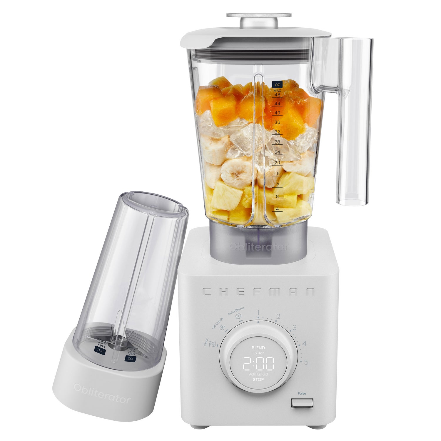 Chefman Obliterator 48 oz Five Speed Performance Blender with 20 oz Travel Jar