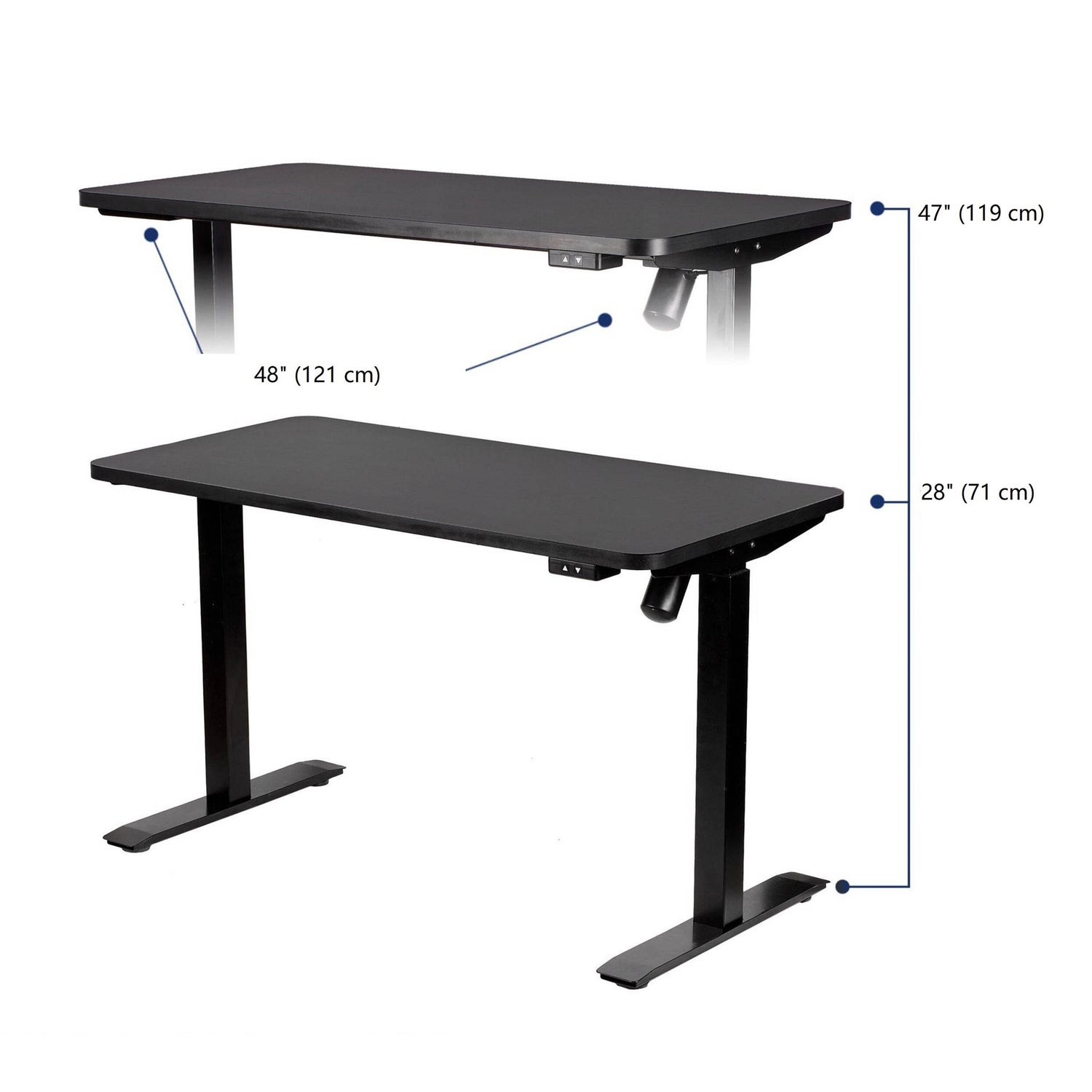 Motionwise 121.9 cm x 61 cm (48 in. x 24 in.) Single Motor Height Adjustable Desk