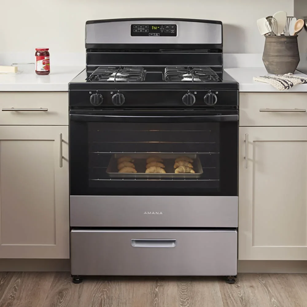 Brand New Amana? AGR6303MMS: 30-inch Gas Range in Stainless Steel.