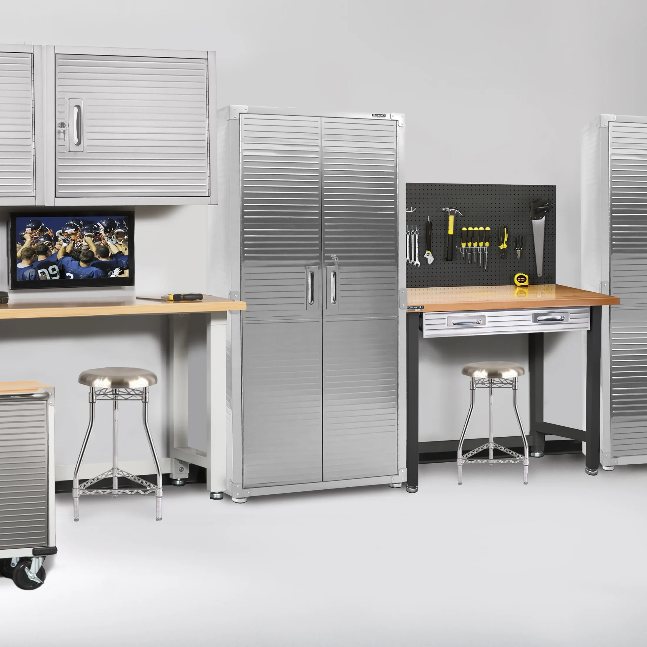 Seville Classics UltraHD? Steel Body Lockable Storage Cabinet Organizer Locker Shelving Unit, Graphite, 30" W x 18" D x 72" H