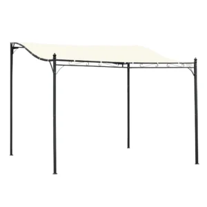 Outsunny 10'x10' Steel Pergola Gazebo Canopy Patio Outdoor Portable Sun Shelter Door Porch Cover Cream White