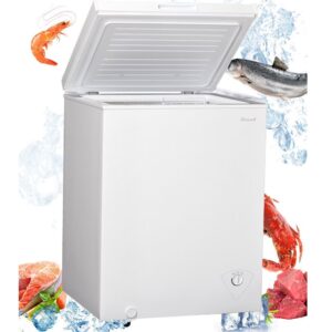 SMAD 5 Cu ft Chest Freezer with Removable Baskets Free-Standing Top Open Door Deep Freezer, White