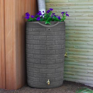 Good Ideas IMP - D50 - DAR Impressions Downton Rain Saver Rain Barrel, 50 Gallon, Dark Granite