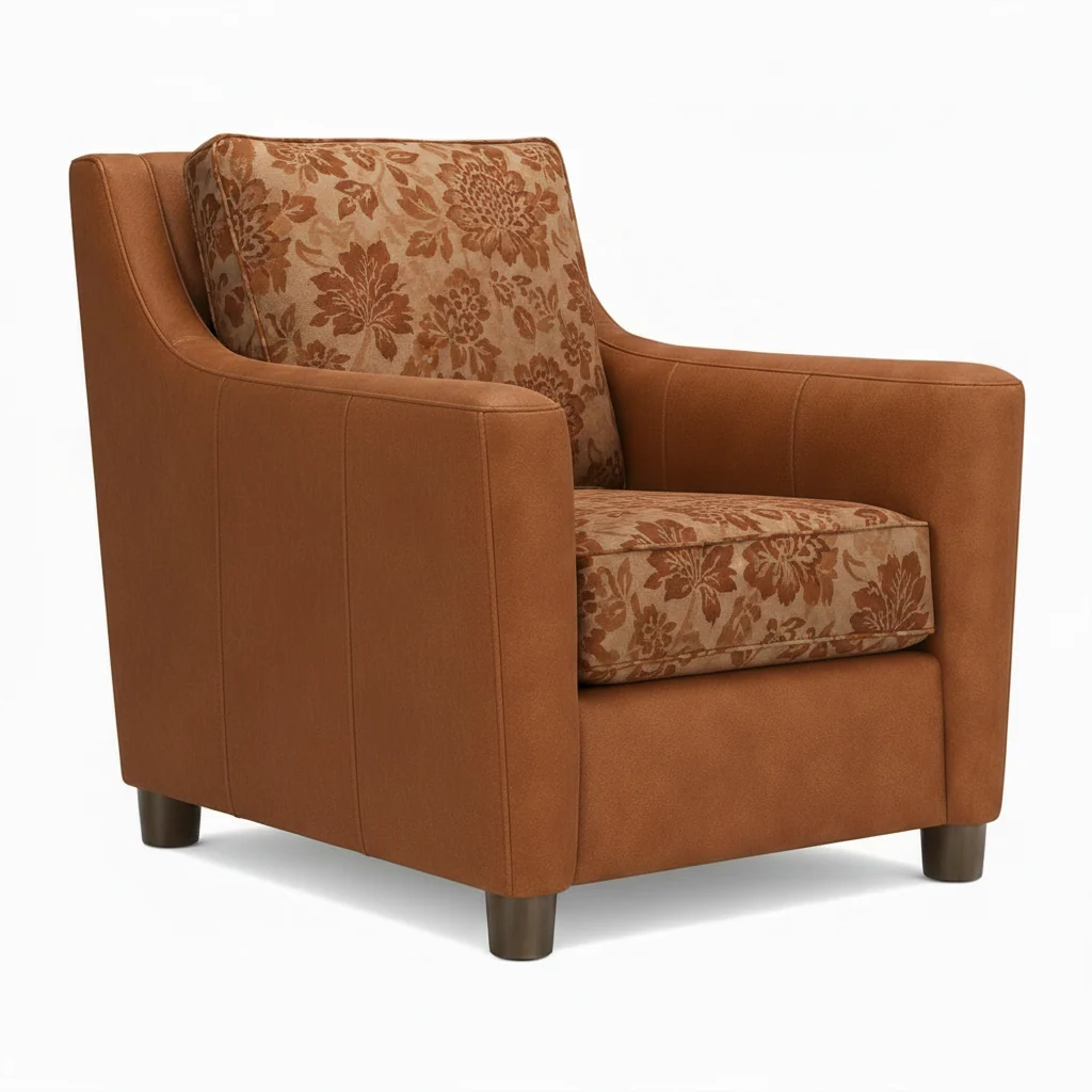 Modern Sloped-Arm Faux Leather Accent Chair