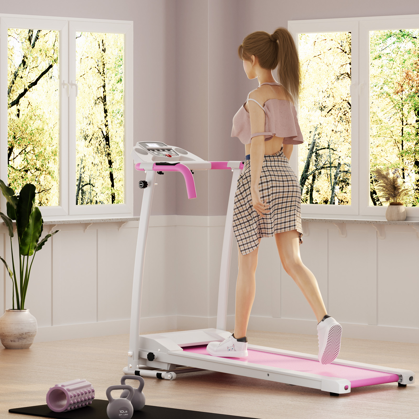 Costway 800W Folding Treadmill Electric /Support Motorized Power Running Fitness