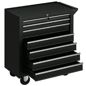 HOMCOM 7 Drawer Tool Chest Mobile Lockable Toolbox with Handle and Wheels