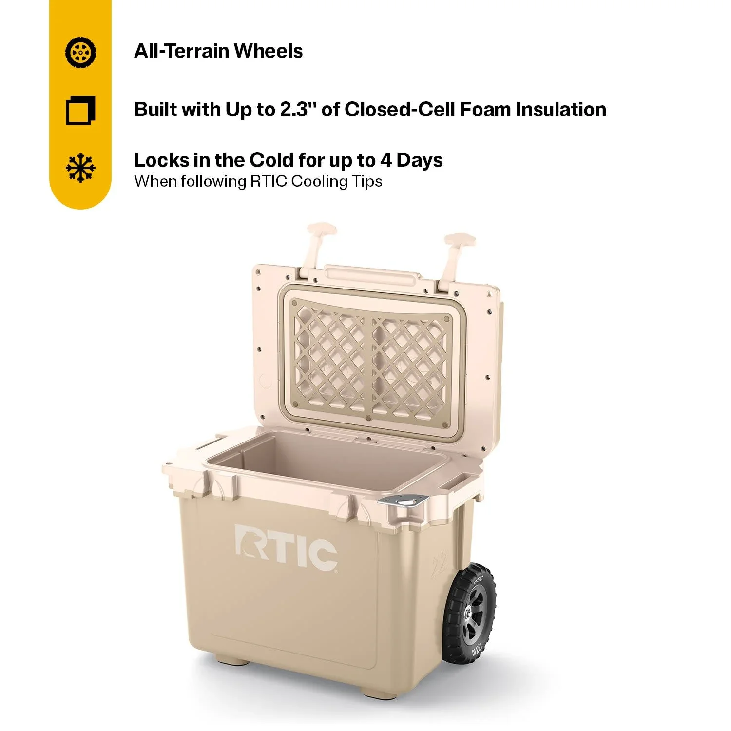 RTIC 22 QT Ultra-Light Wheeled Hard-Sided Ice Chest Cooler, Fits 28 Cans or 6 Wine Bottles, Patriot