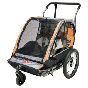 Allen Sports Deluxe 2-Child Bicycle Trailer & Stroller, Model AS2, Green