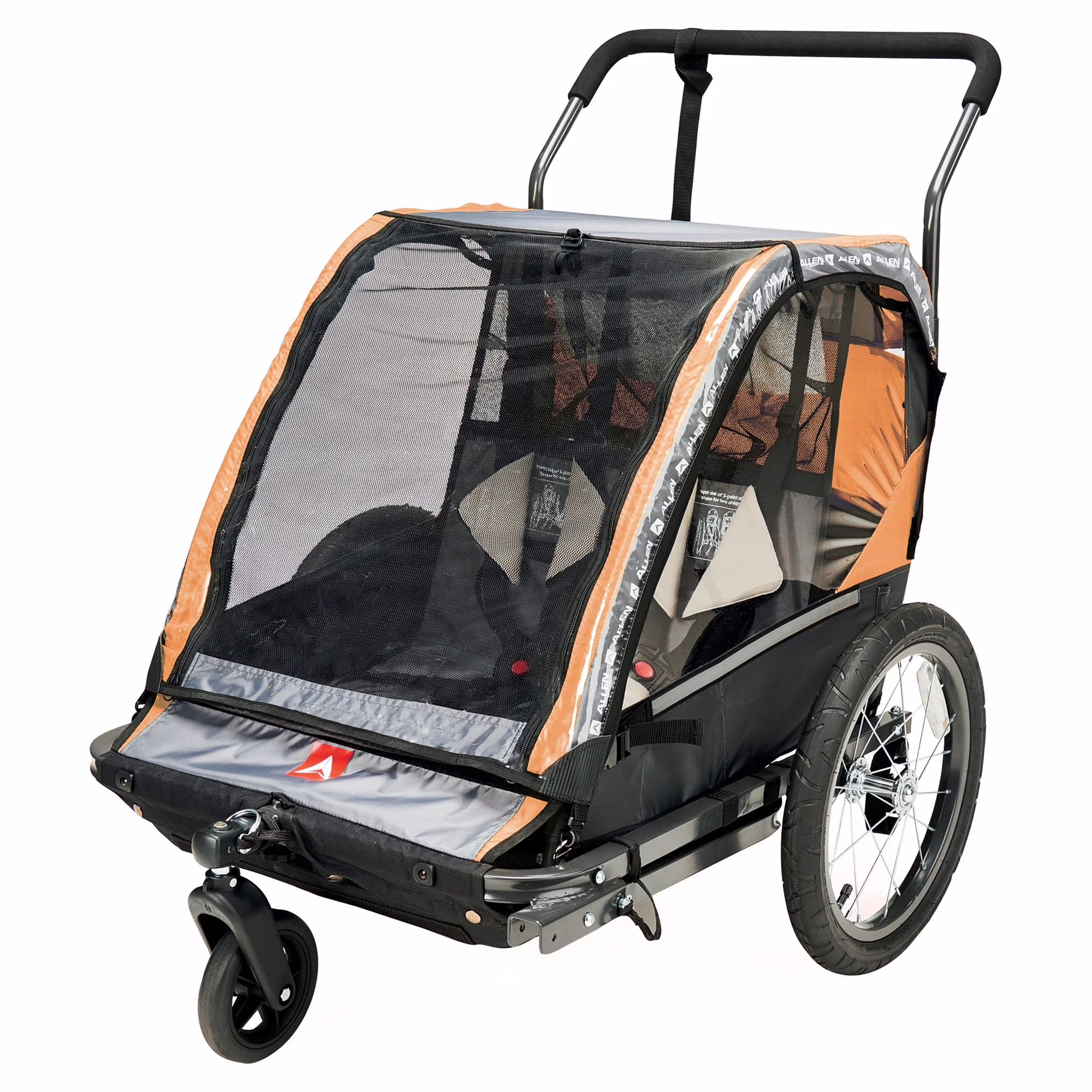 Allen Sports Deluxe 2-Child Bicycle Trailer & Stroller, Model AS2, Green
