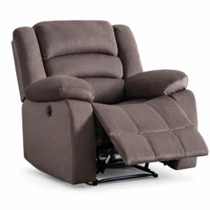 Bonzy Home Power Recliner Chair, Fabric Electric Reclining Chair with Overstuffed Cushion and Back, Comfy Oversized Recliners for Living Room, Bedroom, Adults
