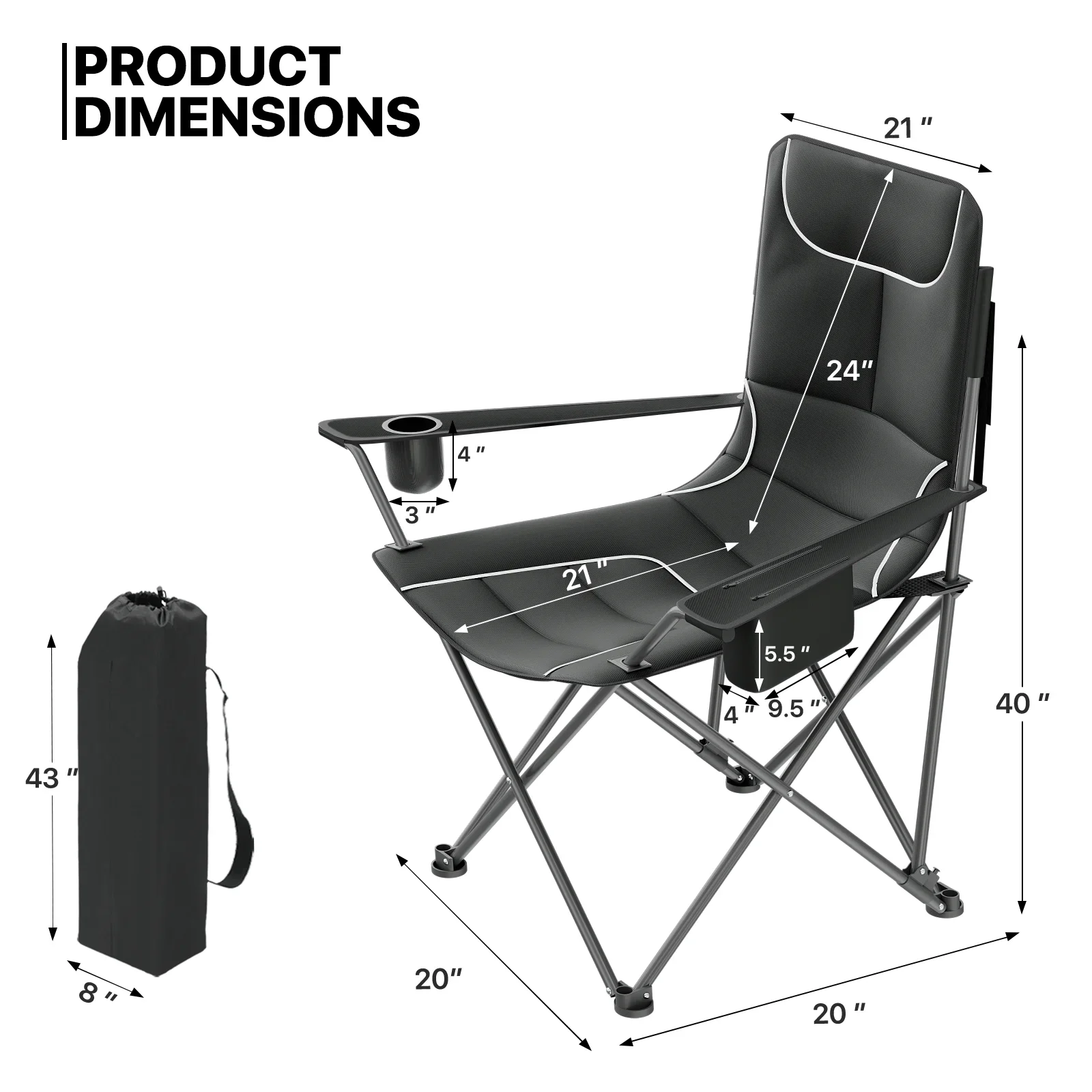 MADOG Set of 3 Camping Tent + Chairs, 4 Person Dome Tent and 2 Foldable Camping Chairs Combo with Cooler Bag and Cup Holder for Backpacking Hiking Traveling, Blue