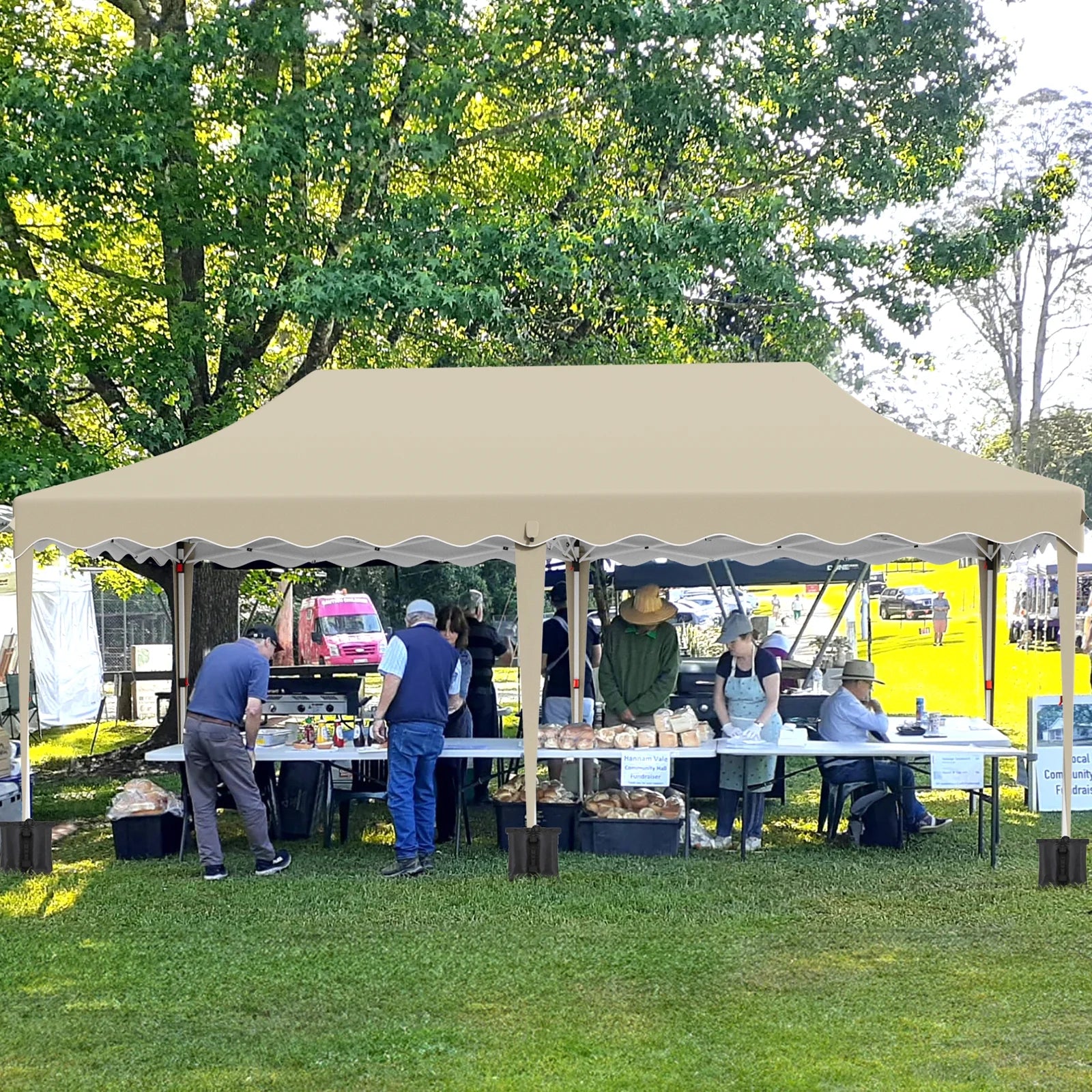 LAZY BUDDY 10'x20' Pop up Canopy Tent with 6 Sidewalls, Heavy Duty Outdoor Canopy Tent Commercial Instant Folding Sun Shelter for Party, Wedding, Camping