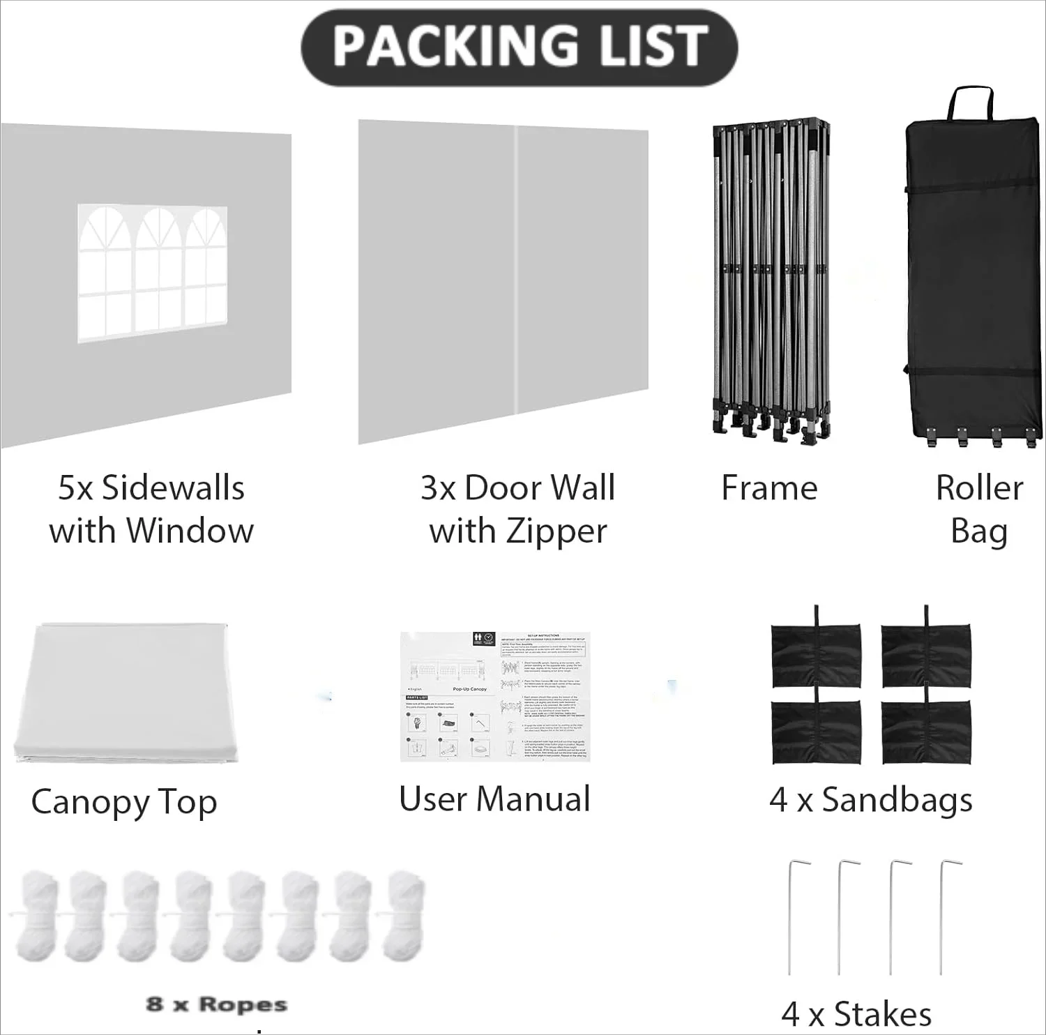 COBIZI 10x20 Heavy Duty Pop up Canopy Tent with 6 sidewalls Easy Up Commercial Outdoor Canopy Wedding Party Tent for Beach All Season Wind & Waterproof Gazebo with Roller Bag,Black(Frame Thickened)