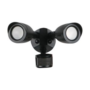 Nuvo Lighting LED Security Light Dual Head With Motion Sensor Black Finish 3000K