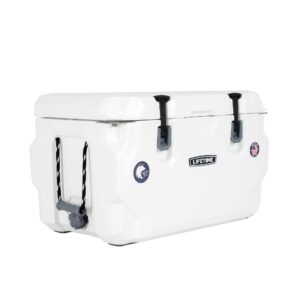Lifetime 65 qt Bear-Resistant Camping Cooler, Premium High Performance, Ice Retention, Hard Cooler, 75 Can Capacity, Arctic White (90997)