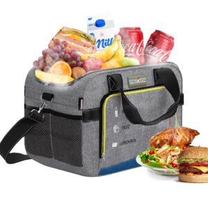26 Quarts Foldable Portable Cooler & Heater Bag, Powered 12 Volt AC/DC Compatible, Ideal for Vehicle Travel and Outdoor Use-25L Gray-