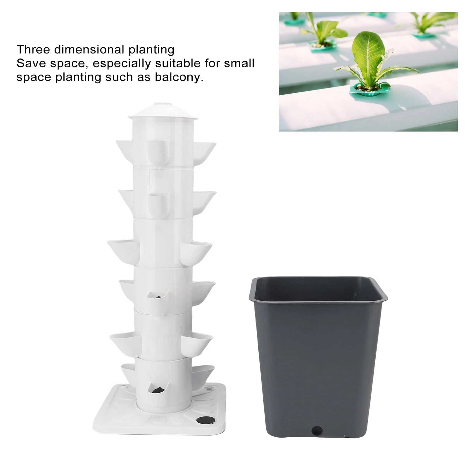 Hydroponics Growing System, Vertical 18 Hole Hydroponic Tower with 10L Watertank Hydroponic Tower for Indoor Vegetable Growing At Home