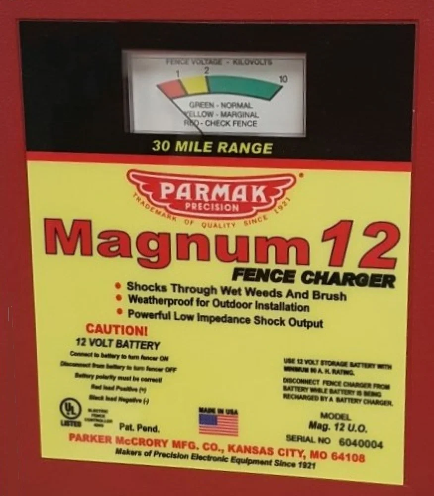 Parmak 30 Mile Range Magnum 12 Fence Charger, 12V Electric Fence Energizer