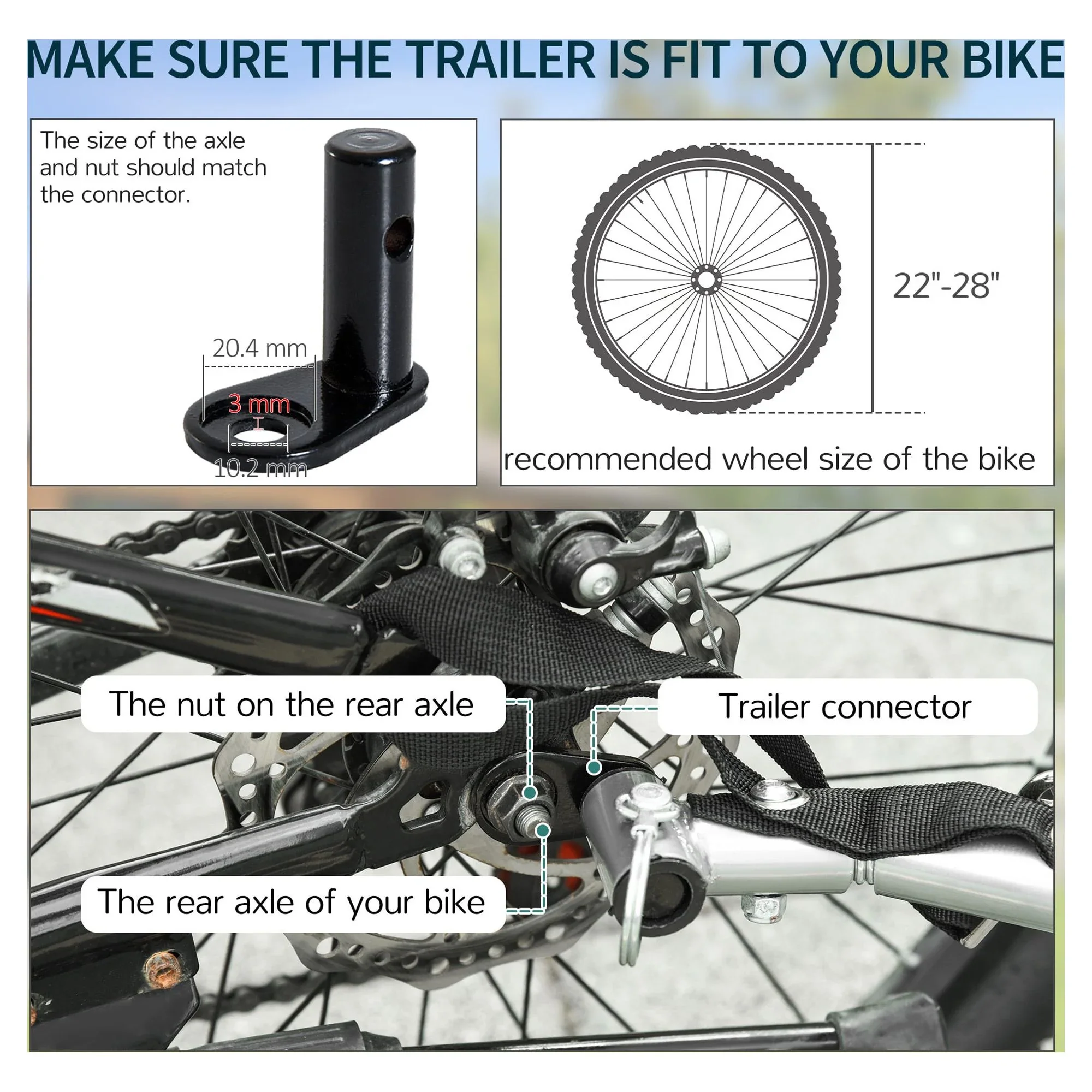 Aosom Bicycle Cargo Trailer, Two-Wheel Bike Luggage Wagon Bicycle Trailer with Removable Cover, Yellow