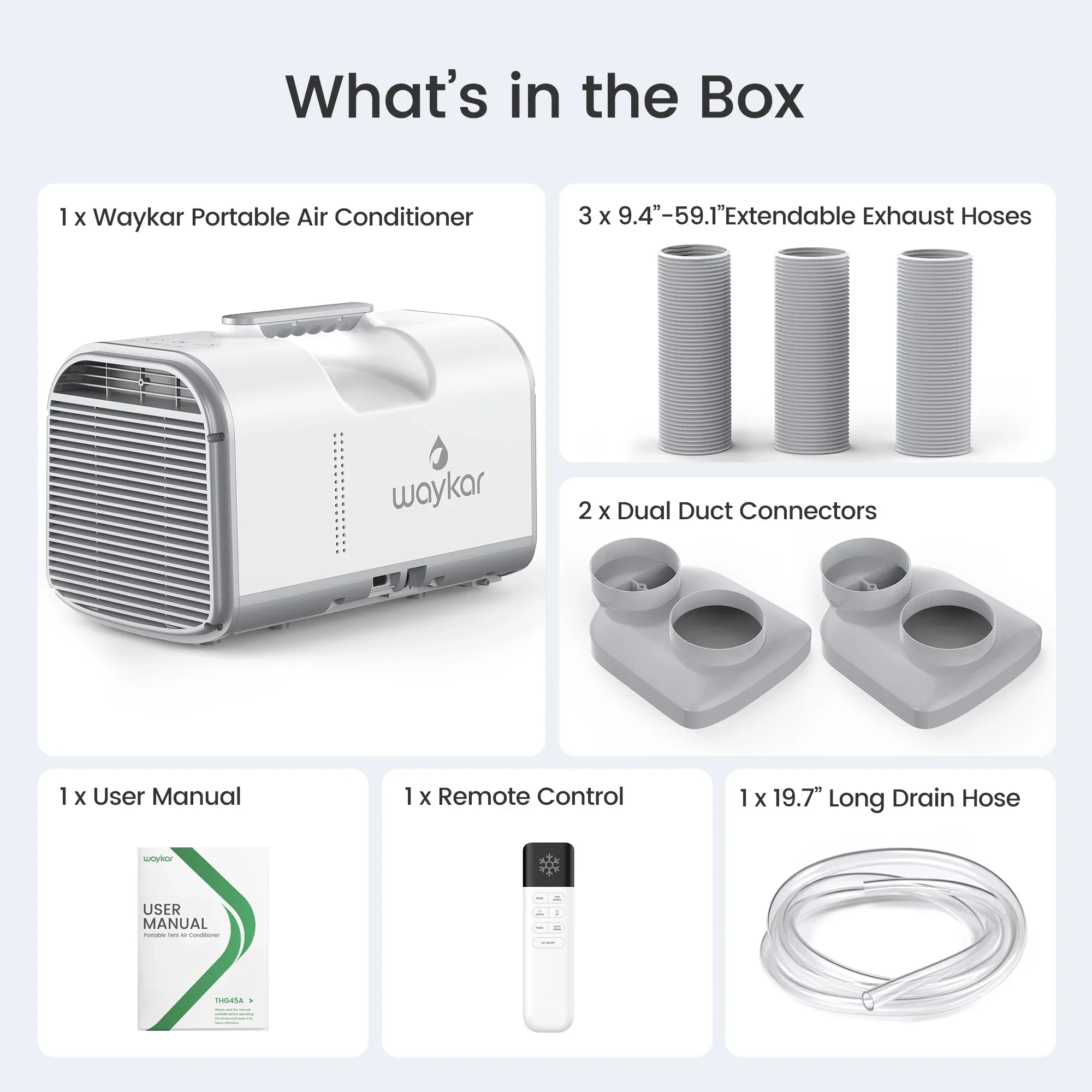 Waykar 4500BTU Portable Air Conditioner for Tent, Camping, RV, 130 Sq. Ft., Low Noise, Remote Control