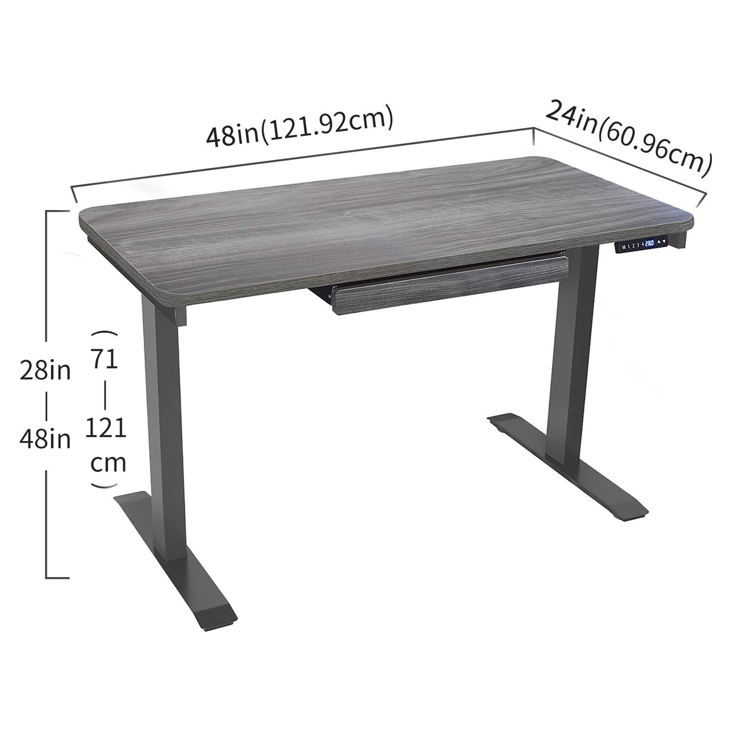 Motionwise 121.9 cm x 61 cm (48 in. x 24 in.) Height Adjustable Desk