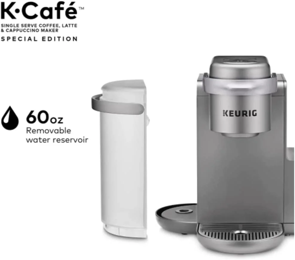 Restored Keurig KCK84NK K-Cafe C Single Serve K-Cup Pod Coffee, Latte and Cappuccino Maker, Nickel (Refurbished)