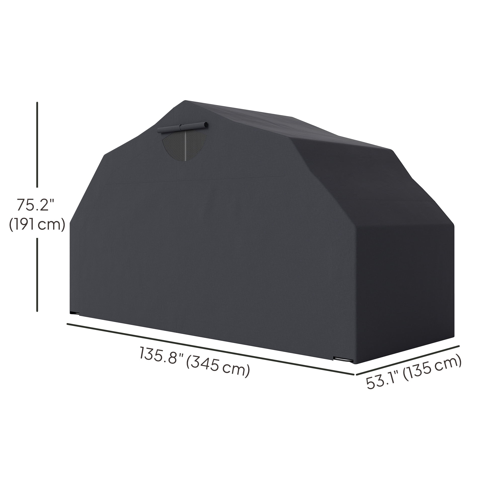 Outsunny Motorcycle Shelter, Waterproof Motorbike Cover w/ 2 Mesh Windows