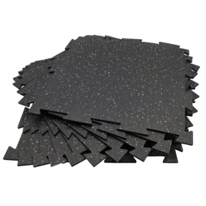 Rubber King Challenger Series Interlocking Floor Tiles, 10-pack