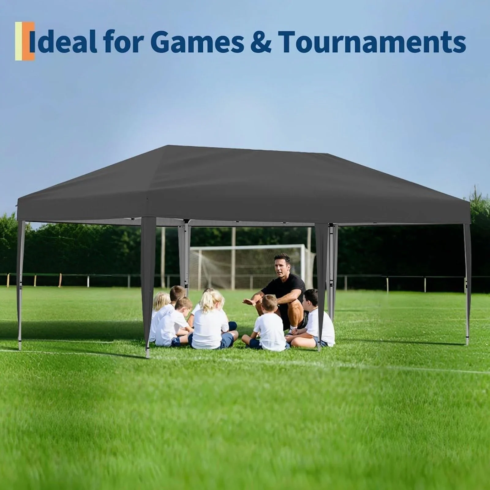 10x20 Pop Up Canopy Tent with 4 Sidewalls, Heavy Duty Outdoor Canopy UPF 50+ All Season Waterproof Commercial Street Vendors Party Tents with Roller Bag, 8 Stakes & 6 Sandbags,Khaki